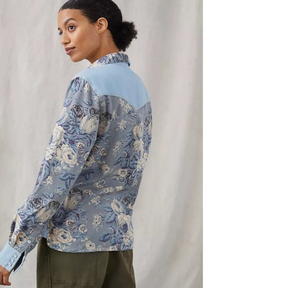 COPY - Anthropologie NEW Floral Chambray Buttondown - Picture 5 of 8
